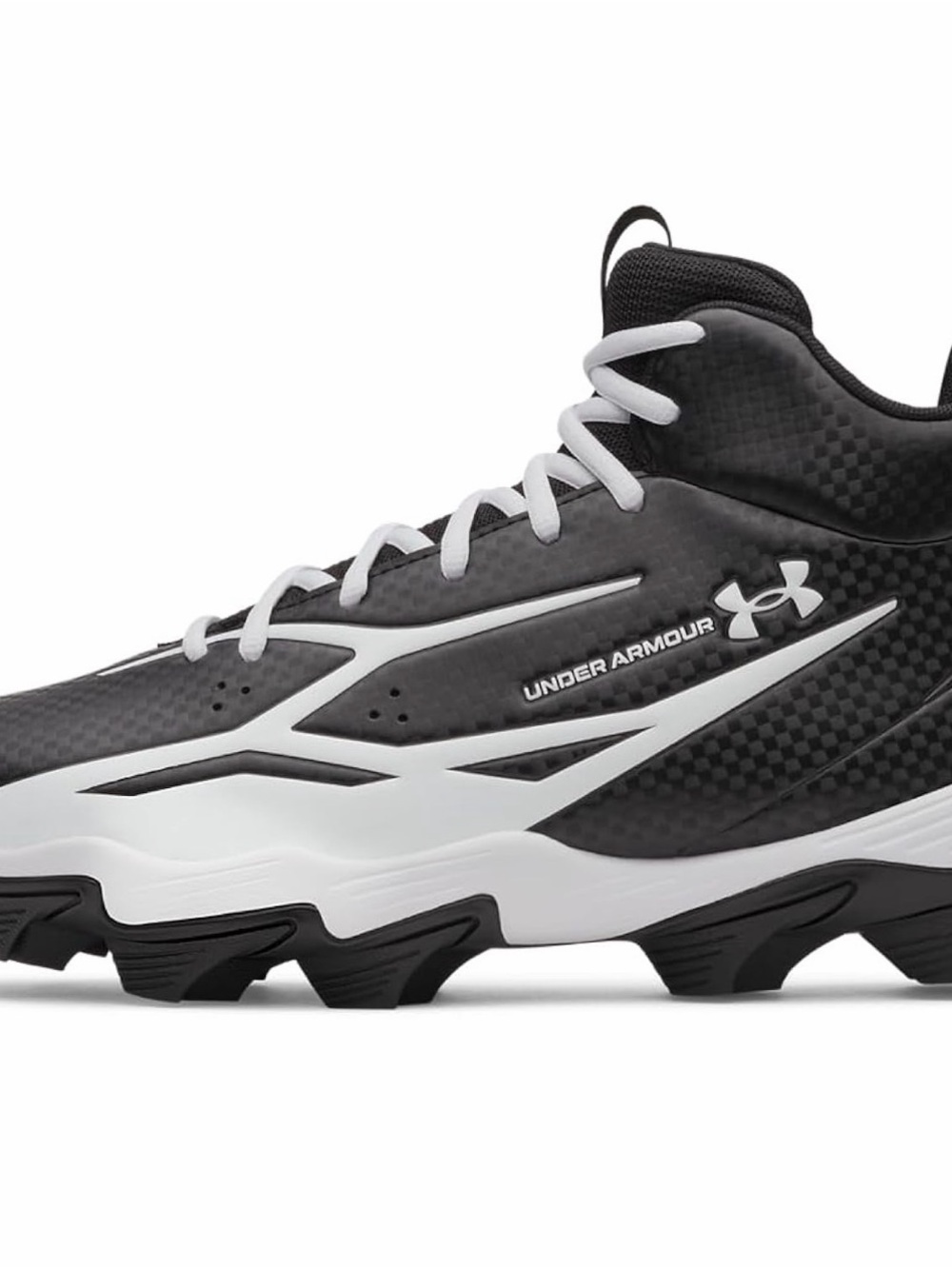 Under Armour Men’s Black and White Mid-Top Athletic Cleats